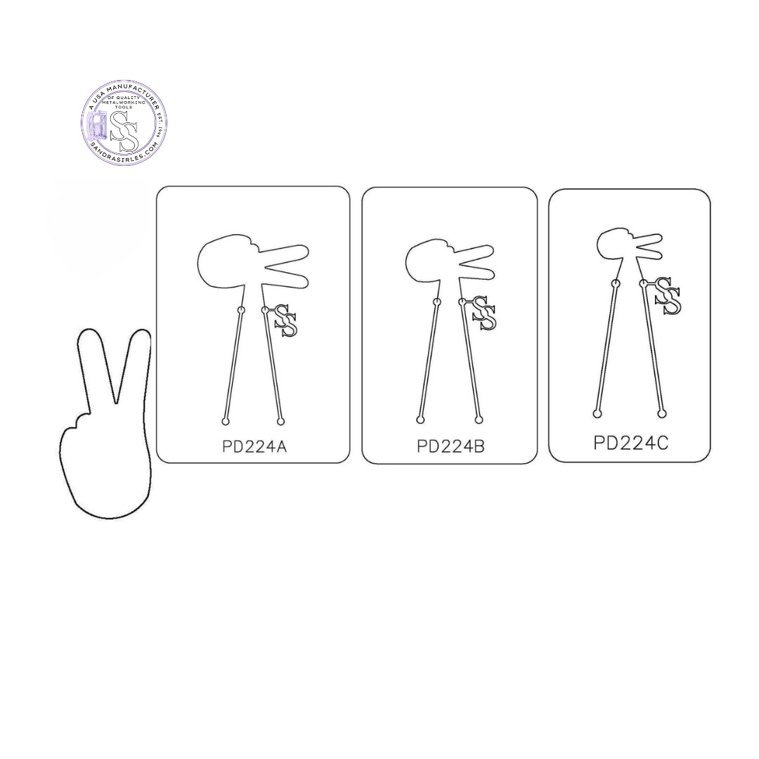 PANCAKE DIE PD224 HAND PEACE SIGN